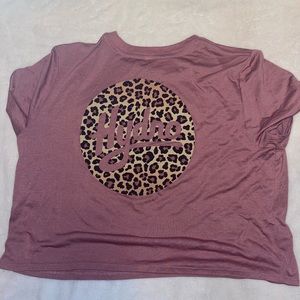 Hydrojug mauve crop top with cheetah print